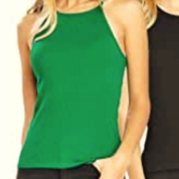 Ribbed Tank Crop Top sz L Green - Picture 1 of 9